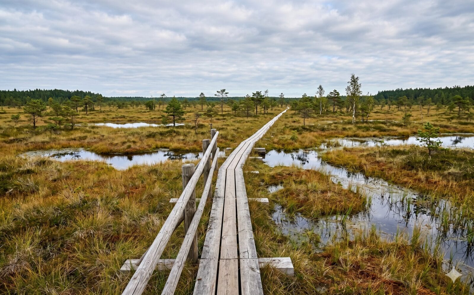 Veenmoeras en waterwegen in nationaal park Soomaa in Estland