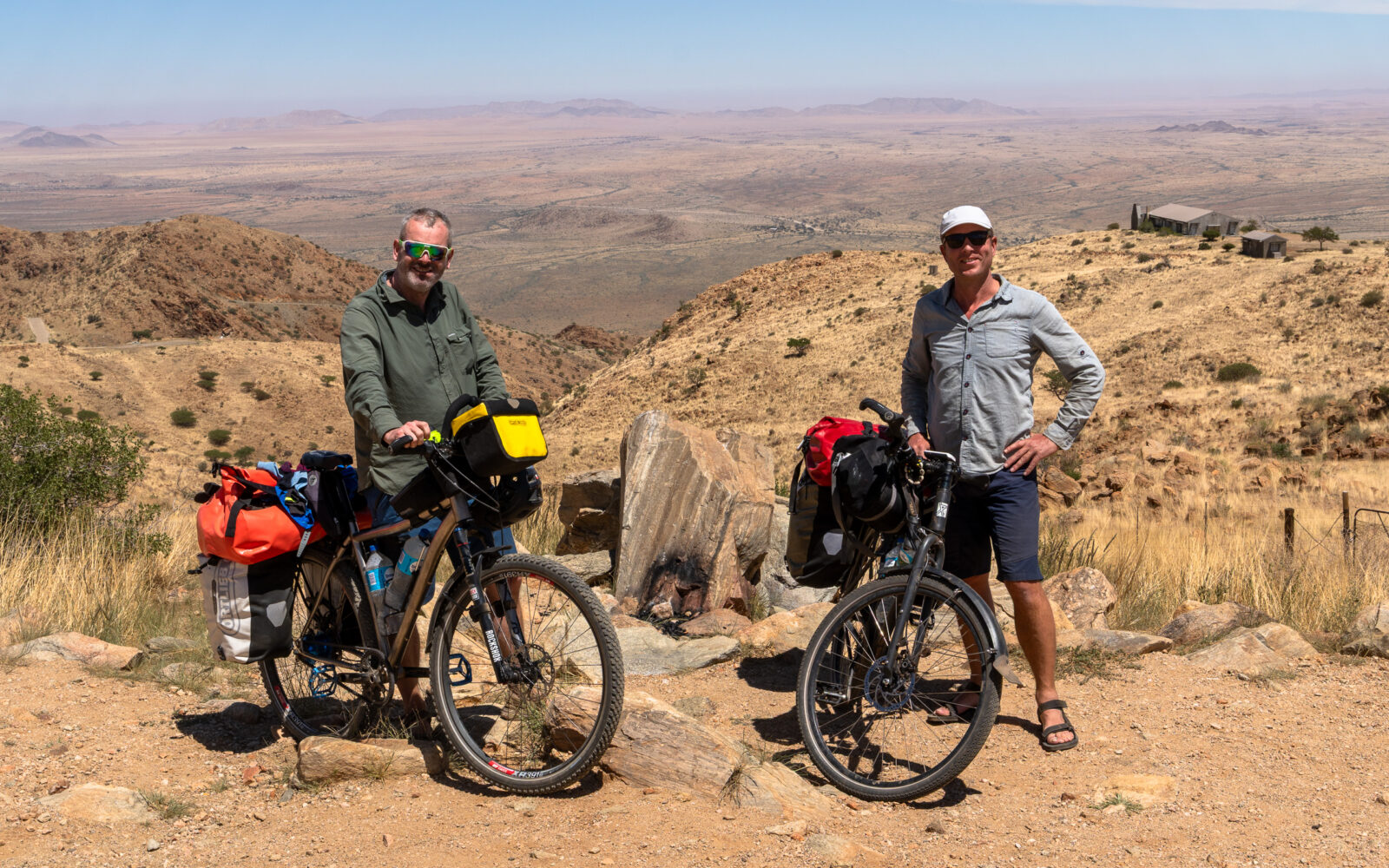 Cyclists enjoy breathtaking desert panorama
