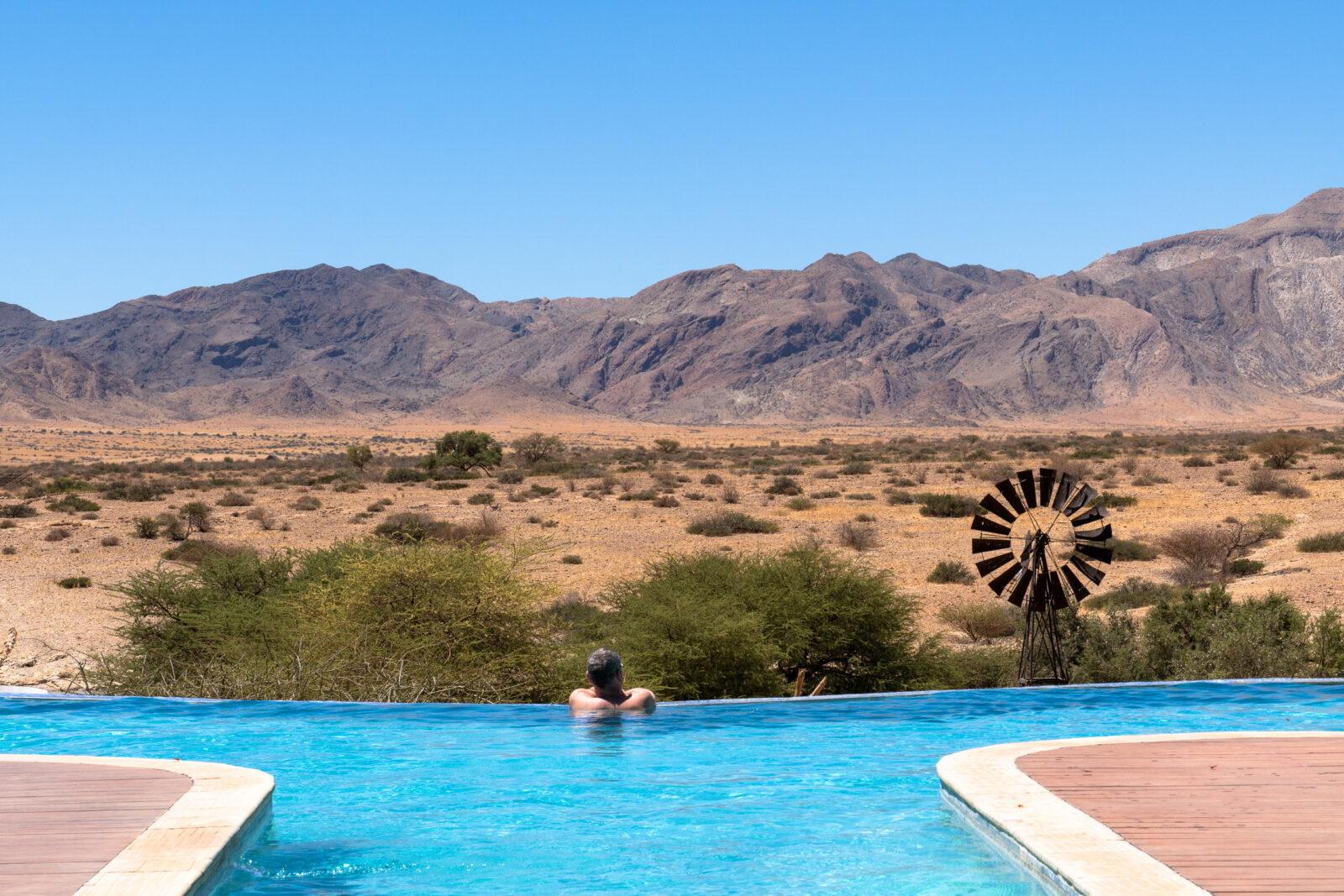 Infinity pool offers desert mountain serenity