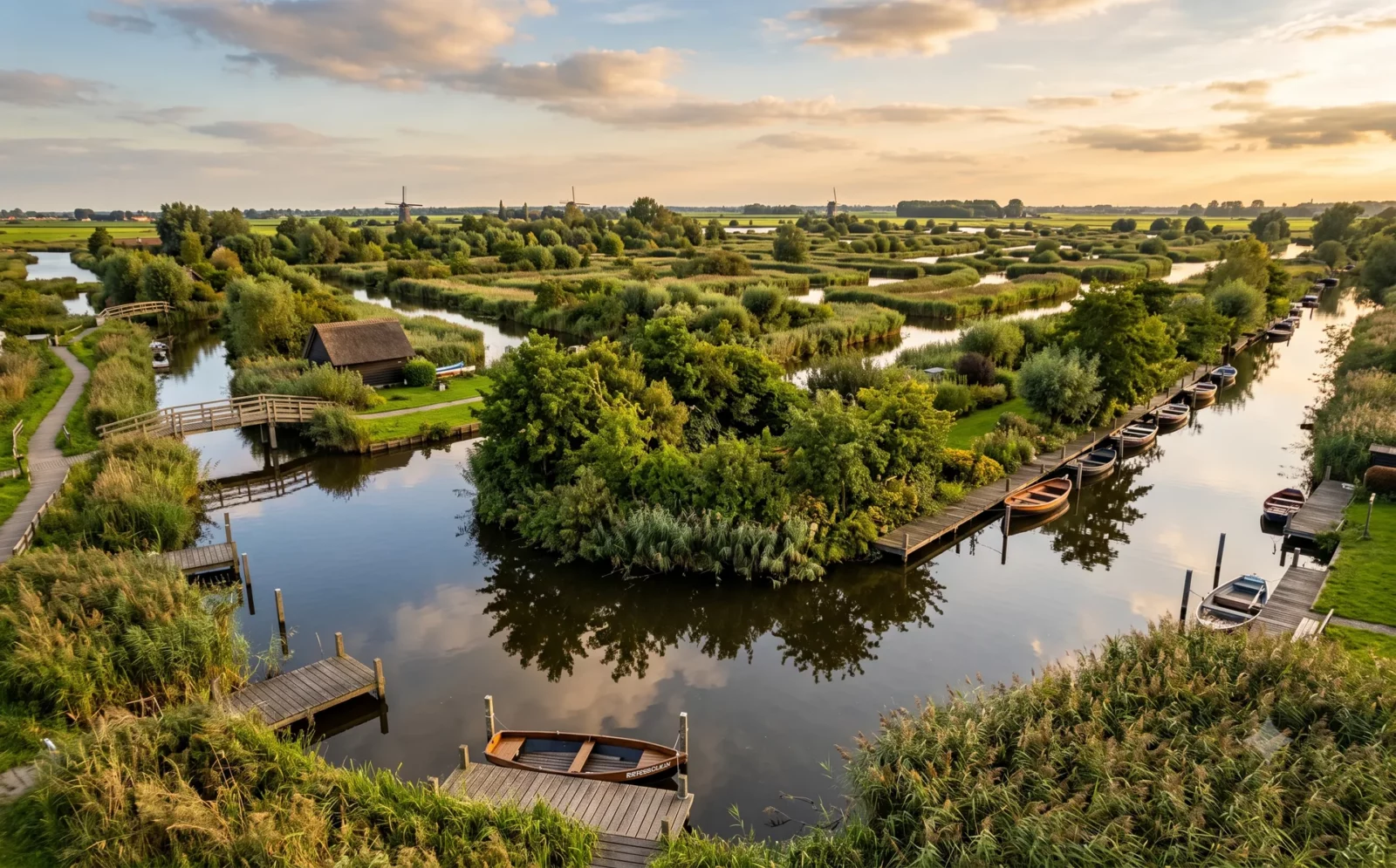 Eilandjes en sloten in het Rijk der Duizend Eilanden bij Broek op Langedijk